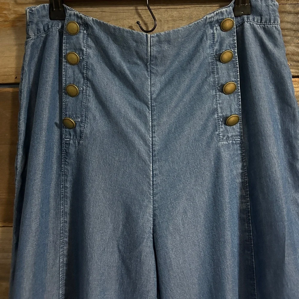 *SOLD* Abercrombie and Fitch Wide Leg Sailor Style Pants - Picture 4 of 14